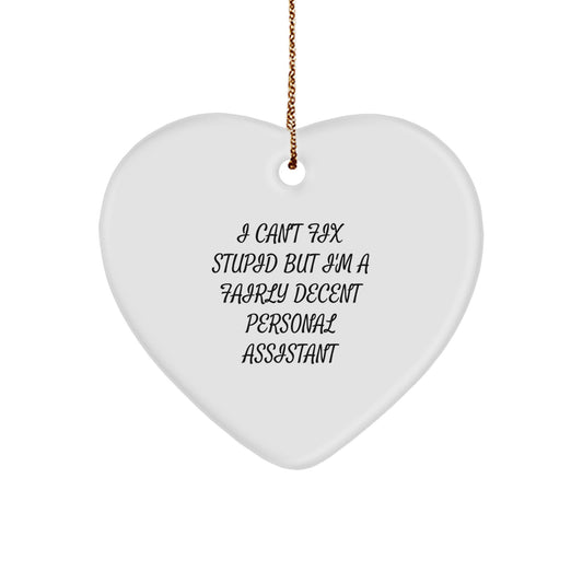 Funny Personal Assistant Heart Ornament Gifts from Men to Coworkers for Christmas Unique - Image 1