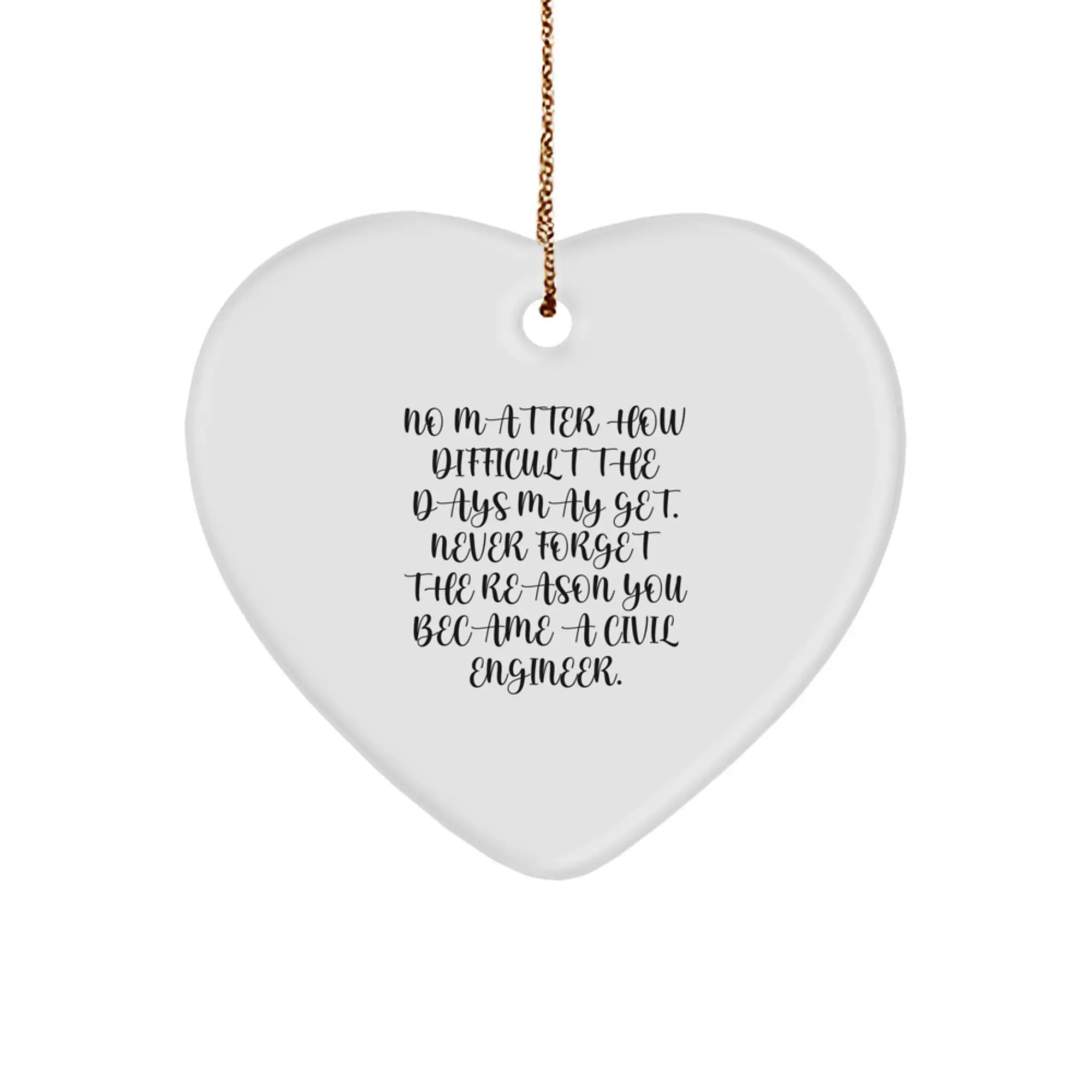 Civil Engineer Heart Ornament Gifts from Men to Civil Engineer Friends for Christmas Unique Decorations - Never Forget The Reason You Became A Civil Engineer - Image 1