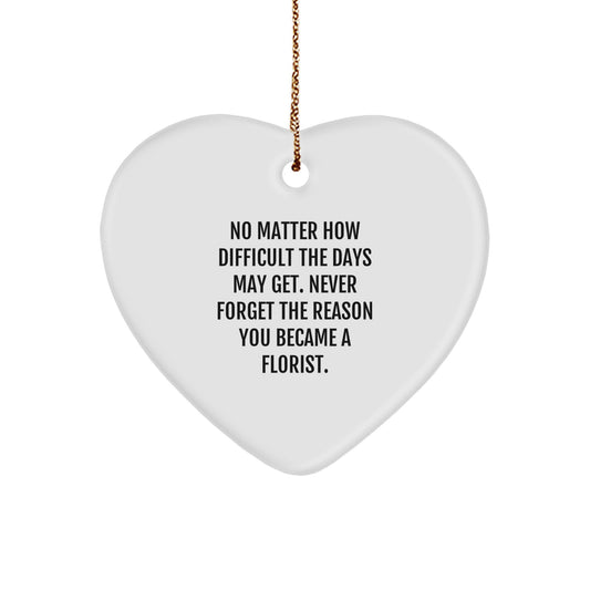 Florist Gifts from Friends, Heart Ornament Christmas Unique Ideas for Florist, Never Forget the Reason - Image 1