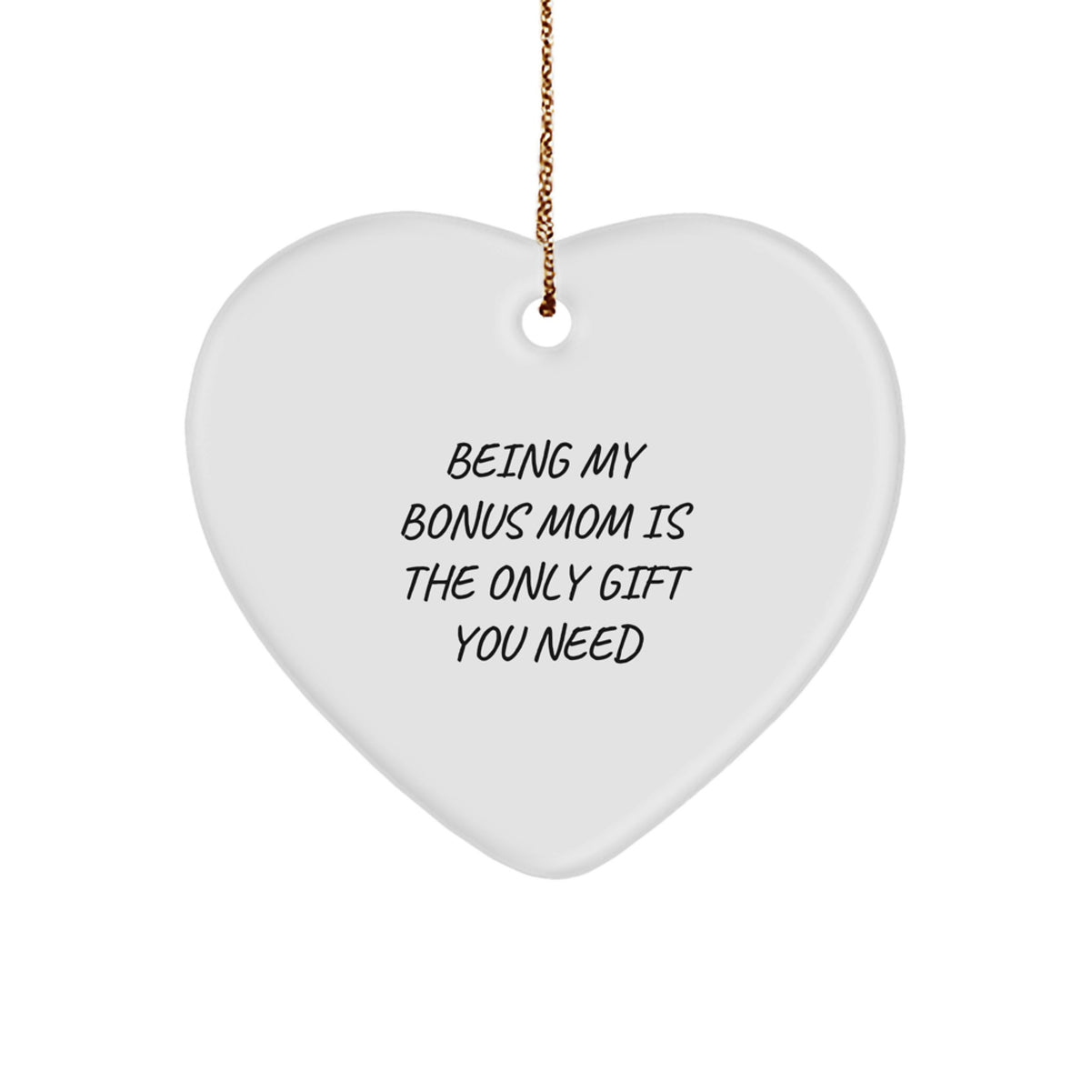 Bonus Mom Heart Ornament Keepsake Christmas Gift for Her - Image 1