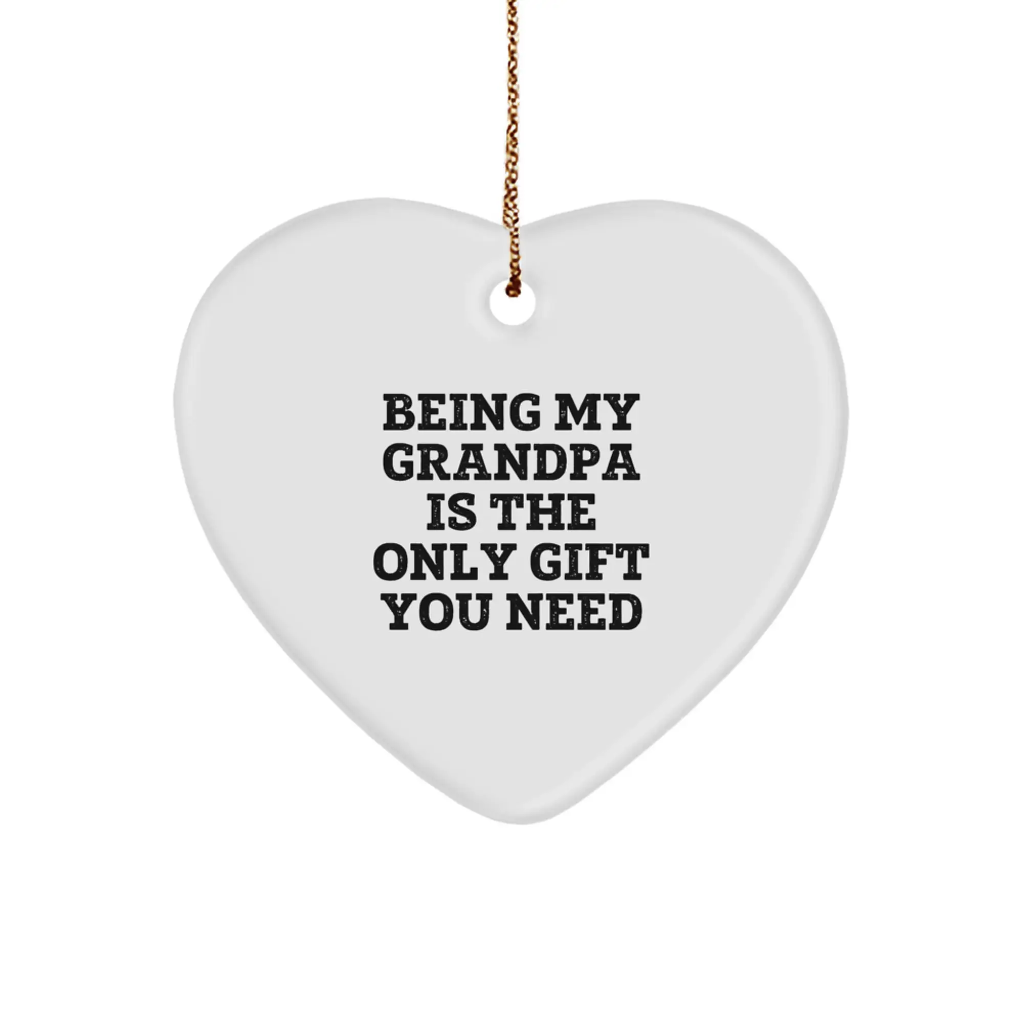 Funny Heart Ornaments for Grandpa, Gifts from Family, Gifts for Grandpa, Unique Christmas Unique Gifts for Men - Image 1