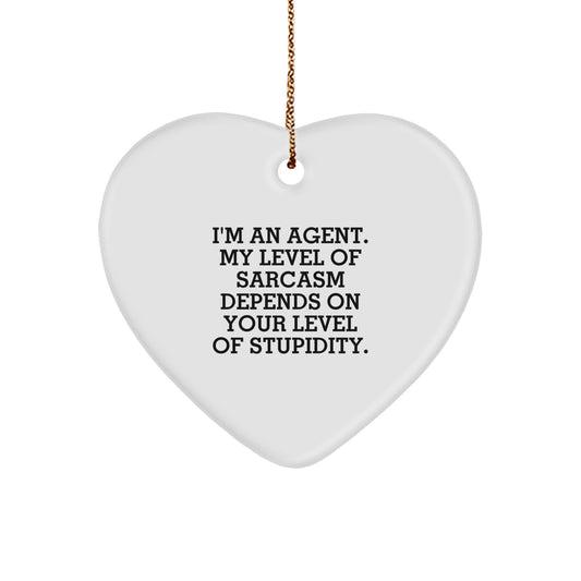 Funny Agent Heart Ornament Gifts from Friends for Agent Christmas - Image 1