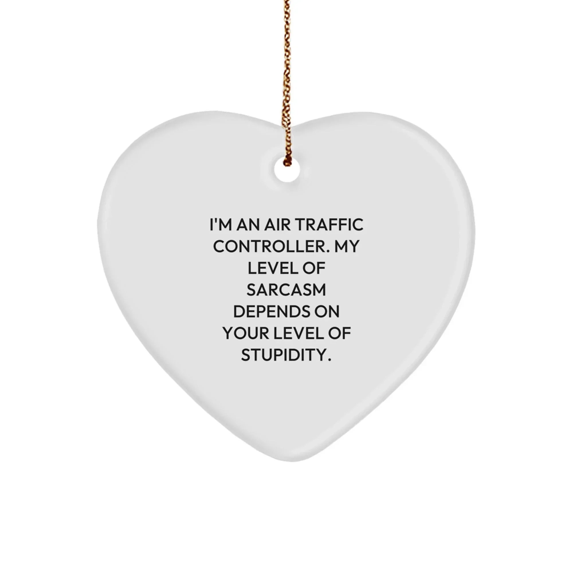 Funny Air Traffic Controller Heart Ornament Gifts from Friends to Air Traffic Controller Men - Christmas Unique Gifts for Air Traffic Controllers