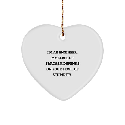 Funny Engineer Gifts from Friends for Men Engineer Heart Ornament, Christmas Unique Gifts for Engineer Colleagues - Image 1