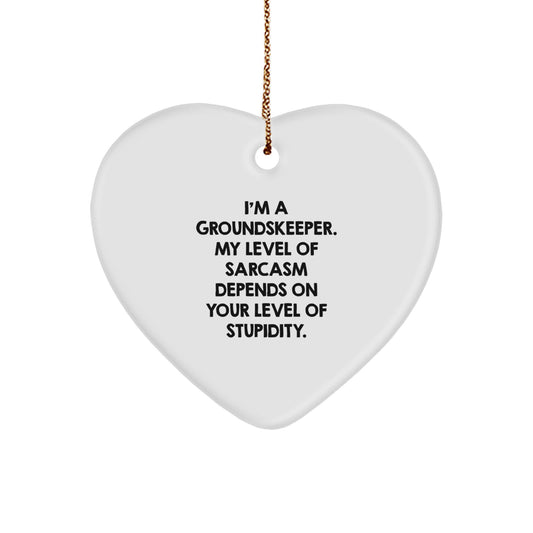 Funny groundskeeper Heart Ornament Gifts from Friends for groundskeeper Christmas Unique Gifts - Image 1