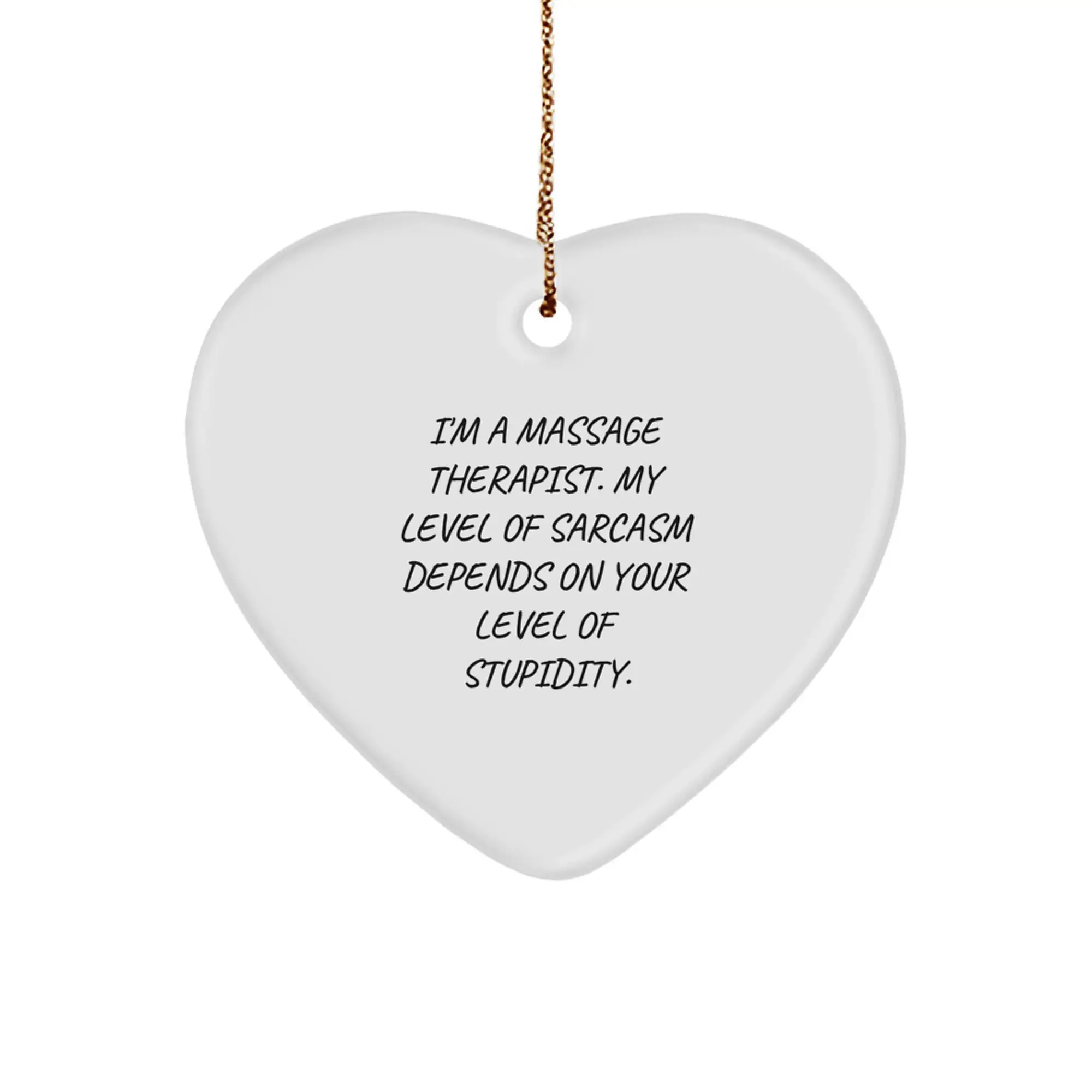 Funny Massage Therapist Gifts from Friends to Family for Christmas Heart Ornament - Image 1