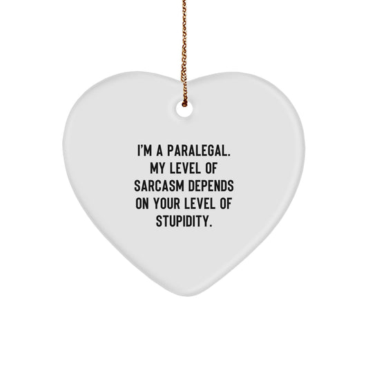 Funny Paralegal Heart Ornament Gifts for Paralegal Men - I'm A Paralegal Christmas Unique Gifts from Friends - Image 1