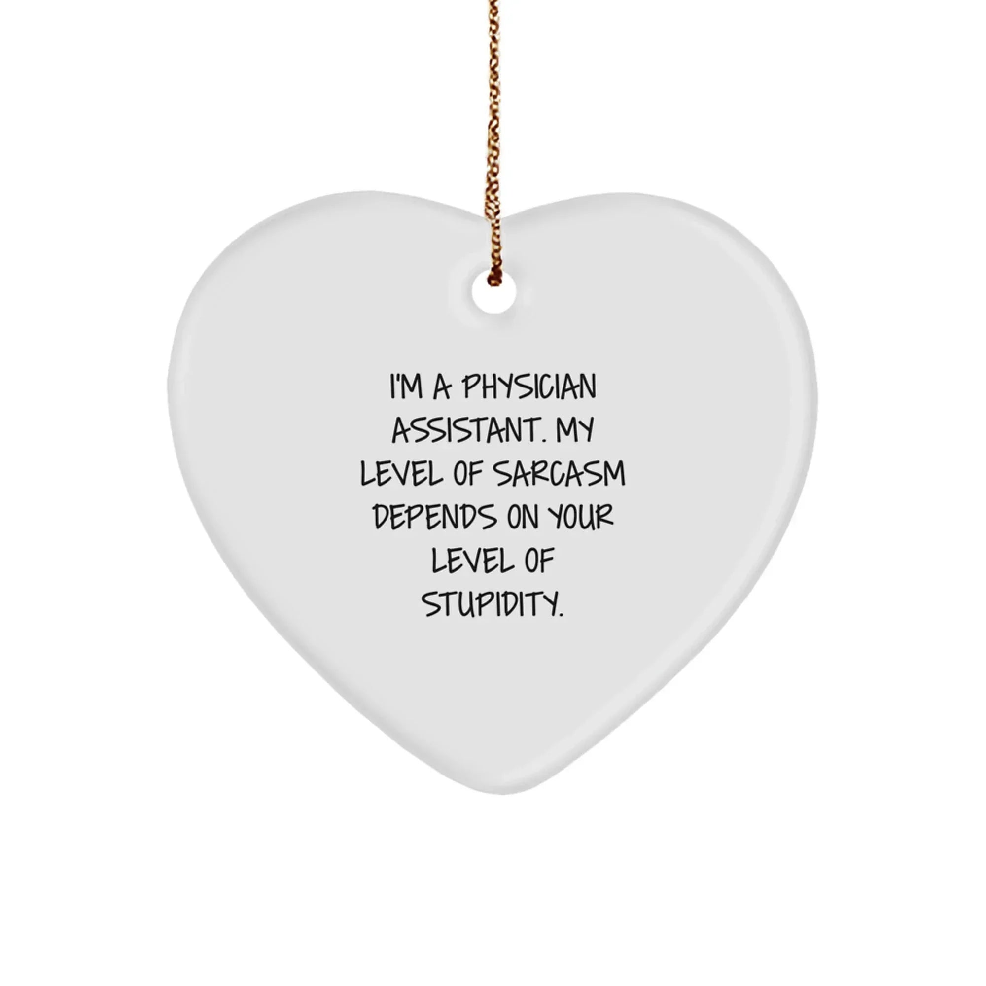 Funny Physician Assistant Gifts for Men, Heart Ornament with Sassy Quote, Perfect Christmas Unique Gifts from Friends