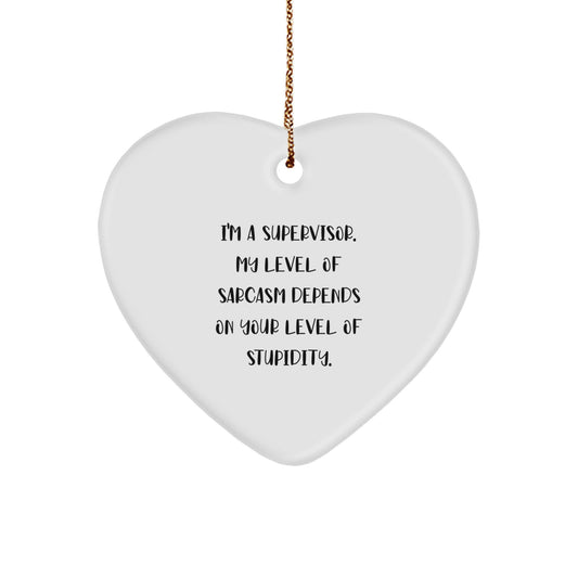 Funny Supervisor Heart Ornament Gifts for Men by Friends, Christmas Unique Decoration for Home - Image 1