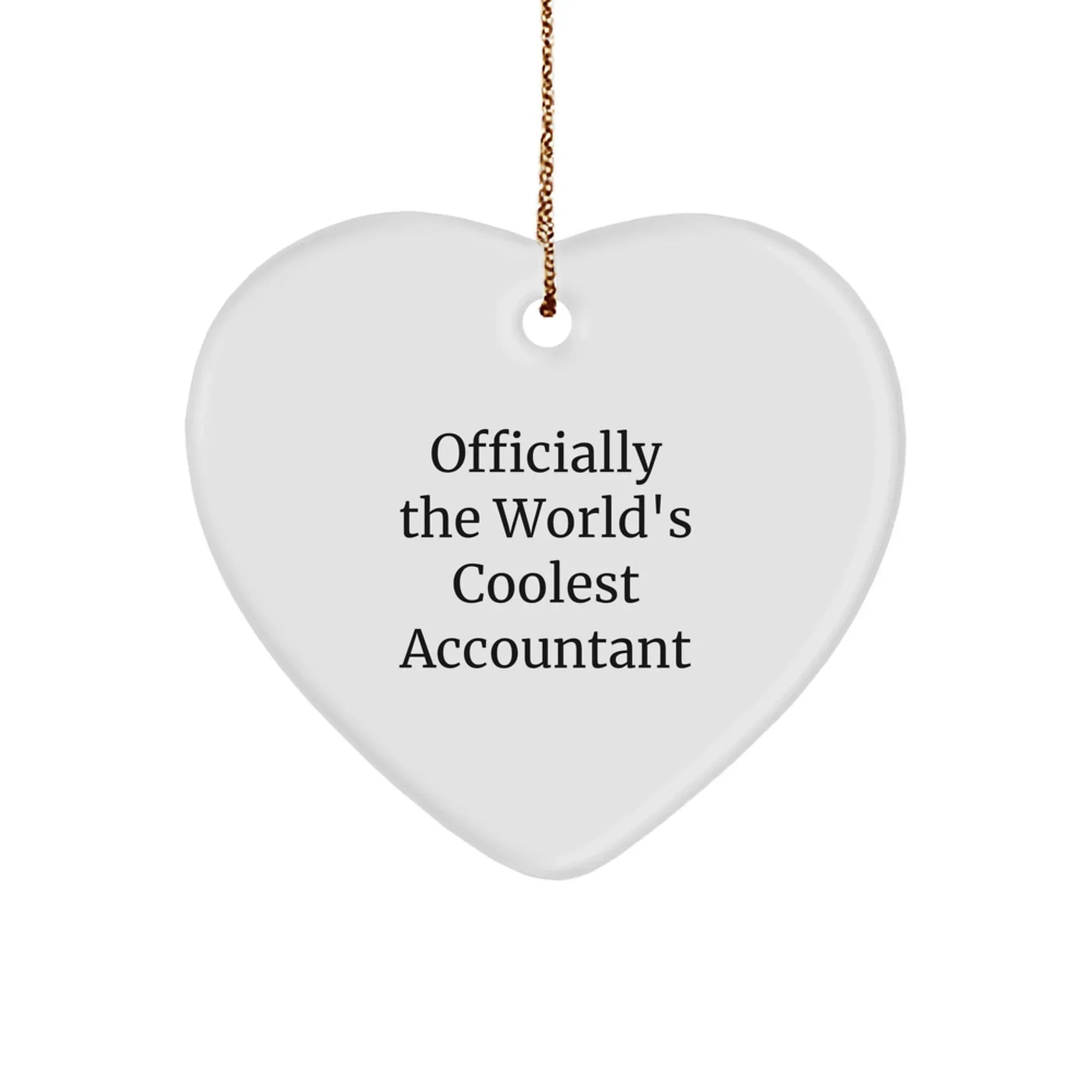 Accountant Heart Ornament Gifts from Friends and Family - Funny Quote Officially The World's Coolest Accountant, Christmas Unique Gifts for Accountant Men and Women
