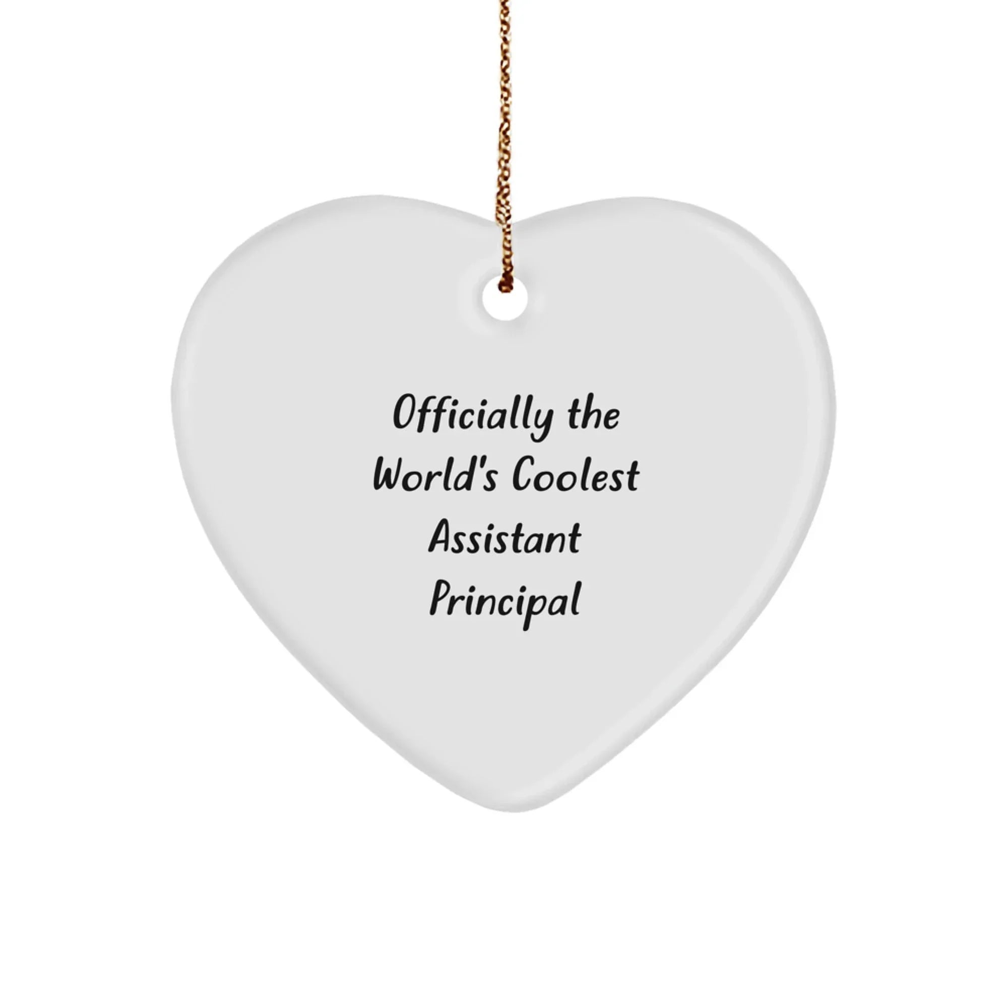 Funny Assistant Principal Gifts, Heart Ornament for Christmas Unique Presents from Men to Assistant Principals, 'Officially The World's Coolest Assistant Principal' Quote