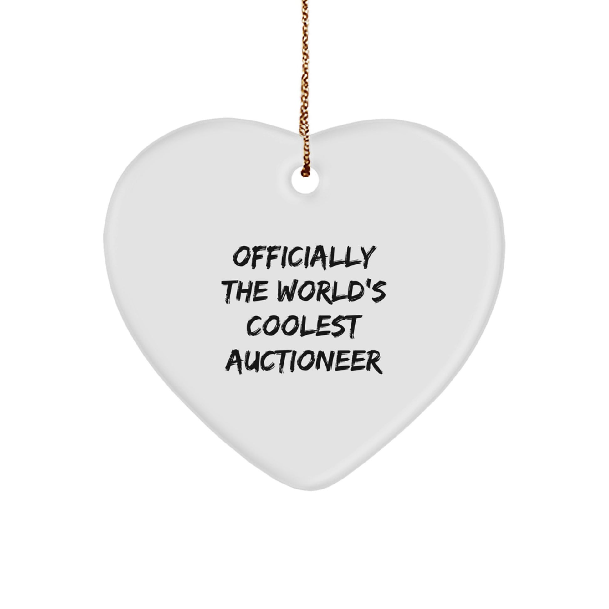 Funny Heart Ornament Gifts from Friends for The World's Coolest Auctioneer - Christmas Unique Gifts - Image 1