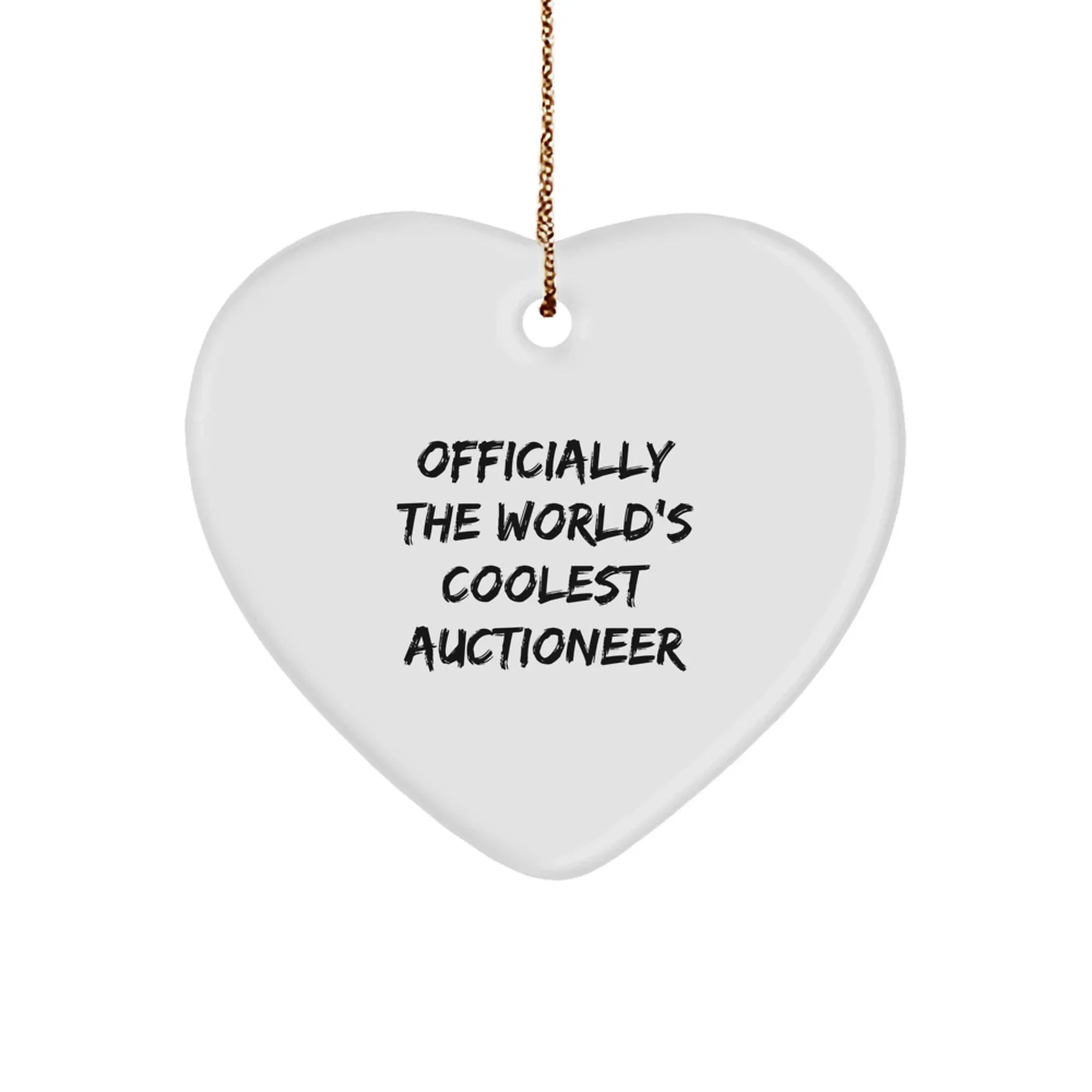 Funny Heart Ornament Gifts from Friends for The World's Coolest Auctioneer - Christmas Unique Gifts