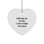 Flight Attendant Heart Ornament Gifts - Officially The World's Coolest Flight Attendant Christmas Unique Gift Ideas