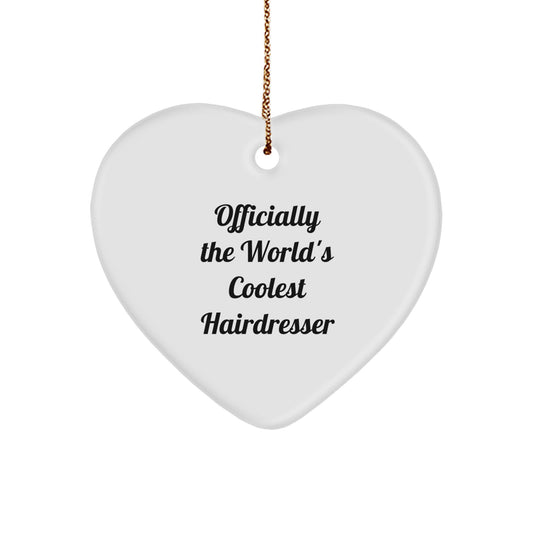 Funny Hairdresser Gifts from Friends to Hairdresser, Heart Ornament for Christmas - Image 1