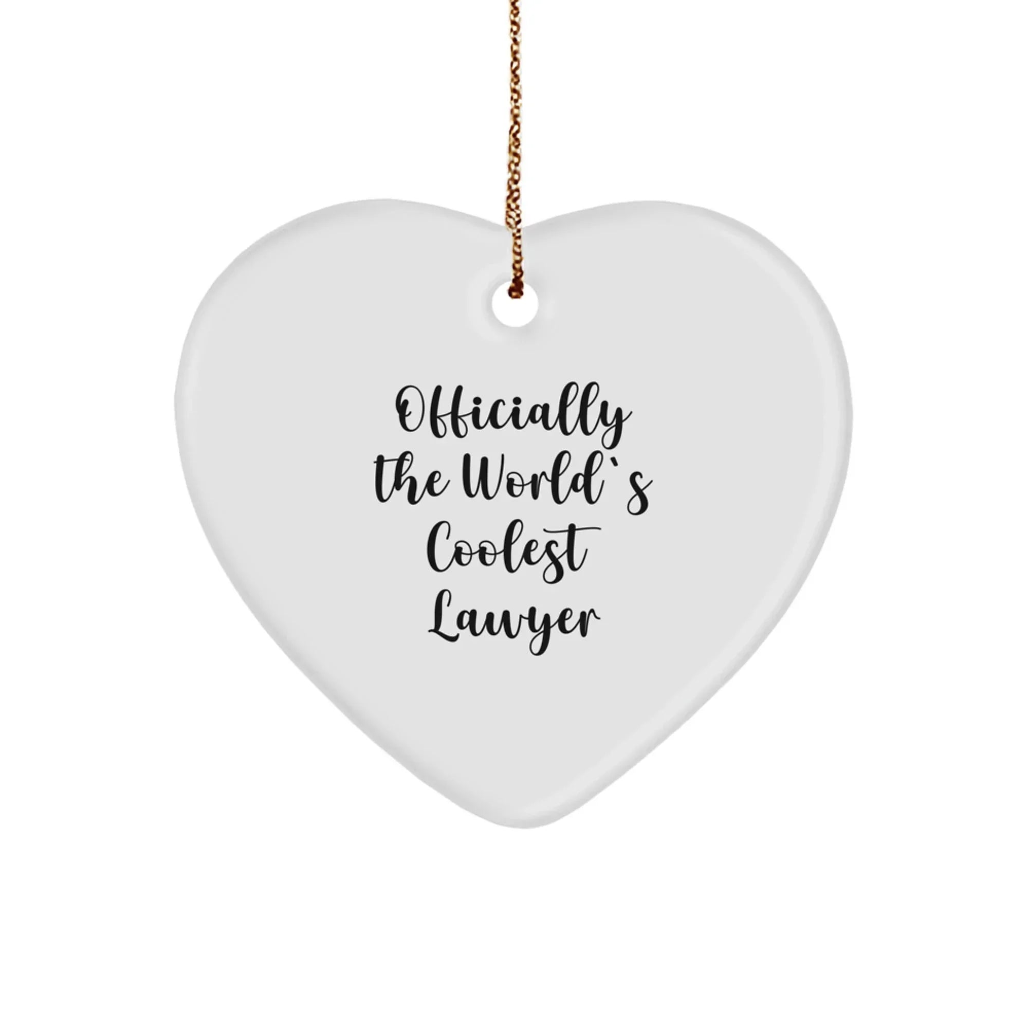 Funny Lawyer Gifts from Men - Officially The World's Coolest Lawyer Heart Ornament, Christmas Unique Gifts for Lawyer Friends