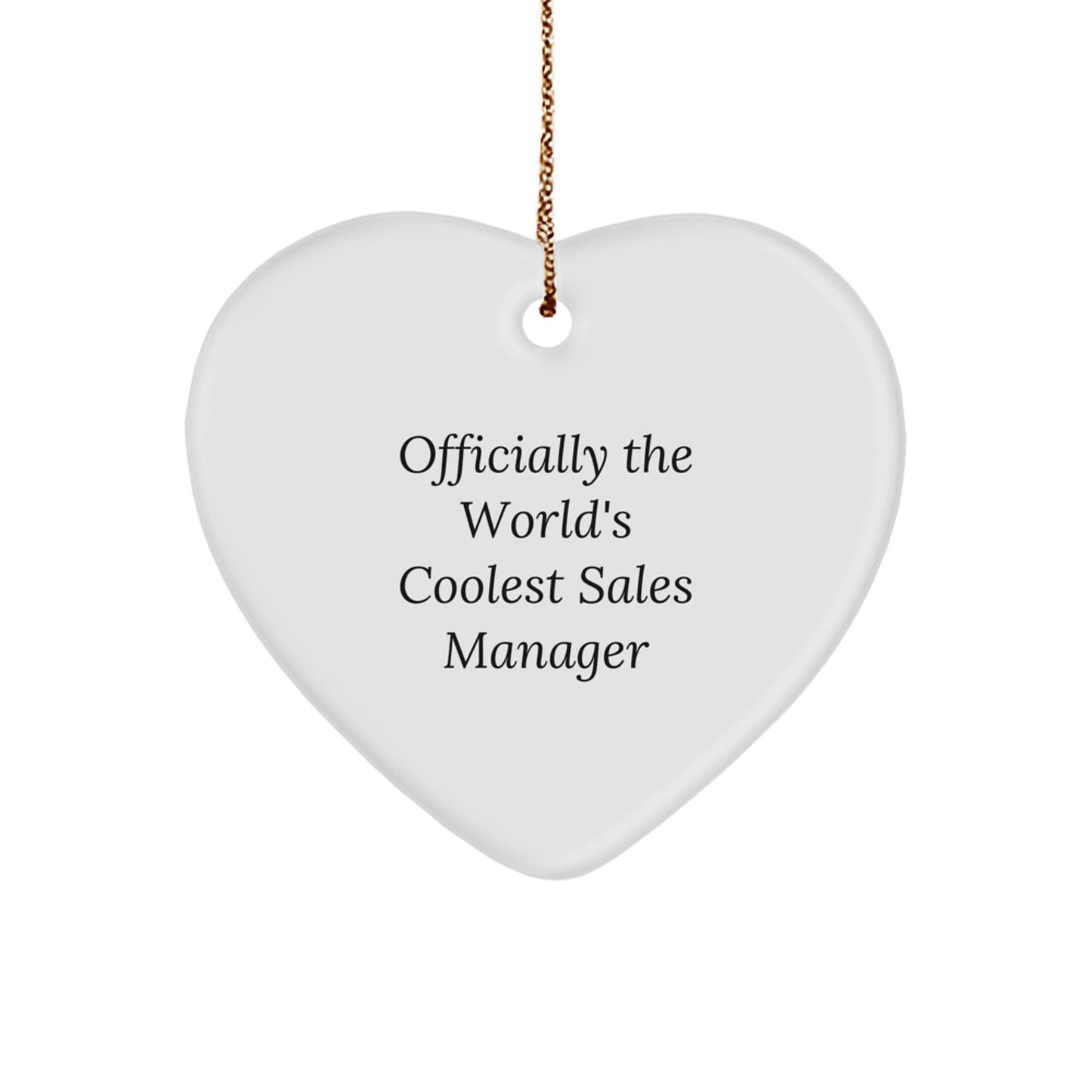 Funny Sales Manager Gifts from Friends for World's Coolest Sales Manager, Heart Ornament, Christmas Unique Gifts - Image 1