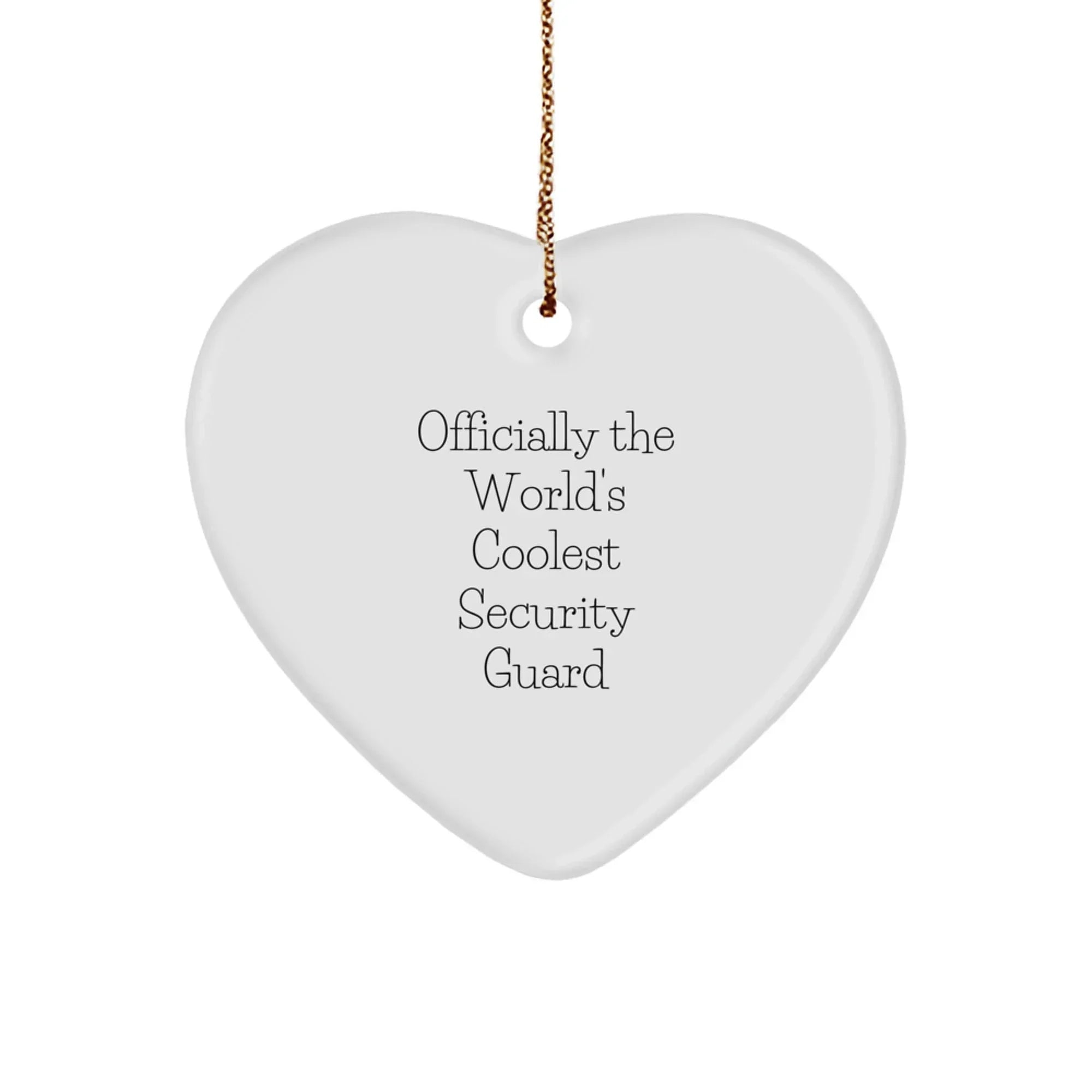 Funny Security Guard Gifts for Him - Officially The World's Coolest Security Guard Heart Ornament for Christmas Unique Gifts from Friends