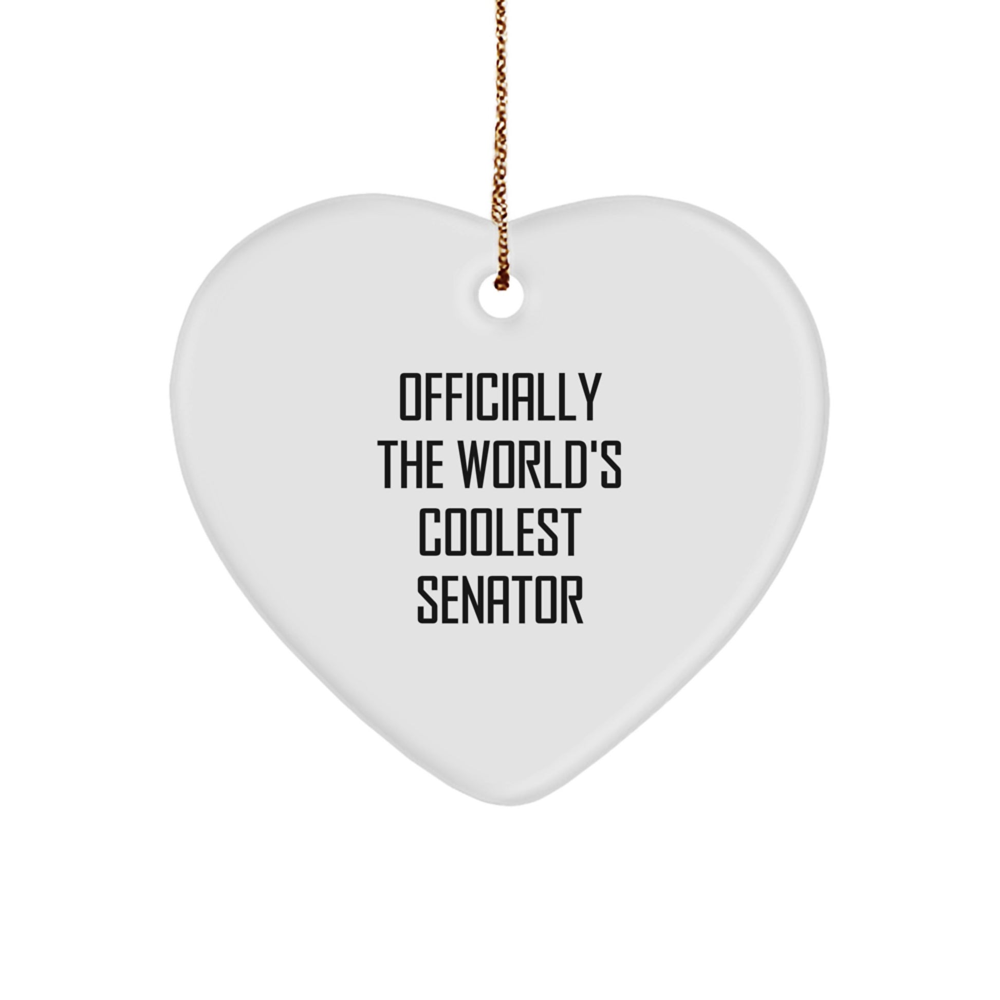 Funny Senator Heart Ornament Gifts from Friends and Family for Senator Men and Women Christmas Unique Decoration - Image 1