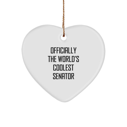Funny Senator Heart Ornament Gifts from Friends and Family for Senator Men and Women Christmas Unique Decoration - Image 1