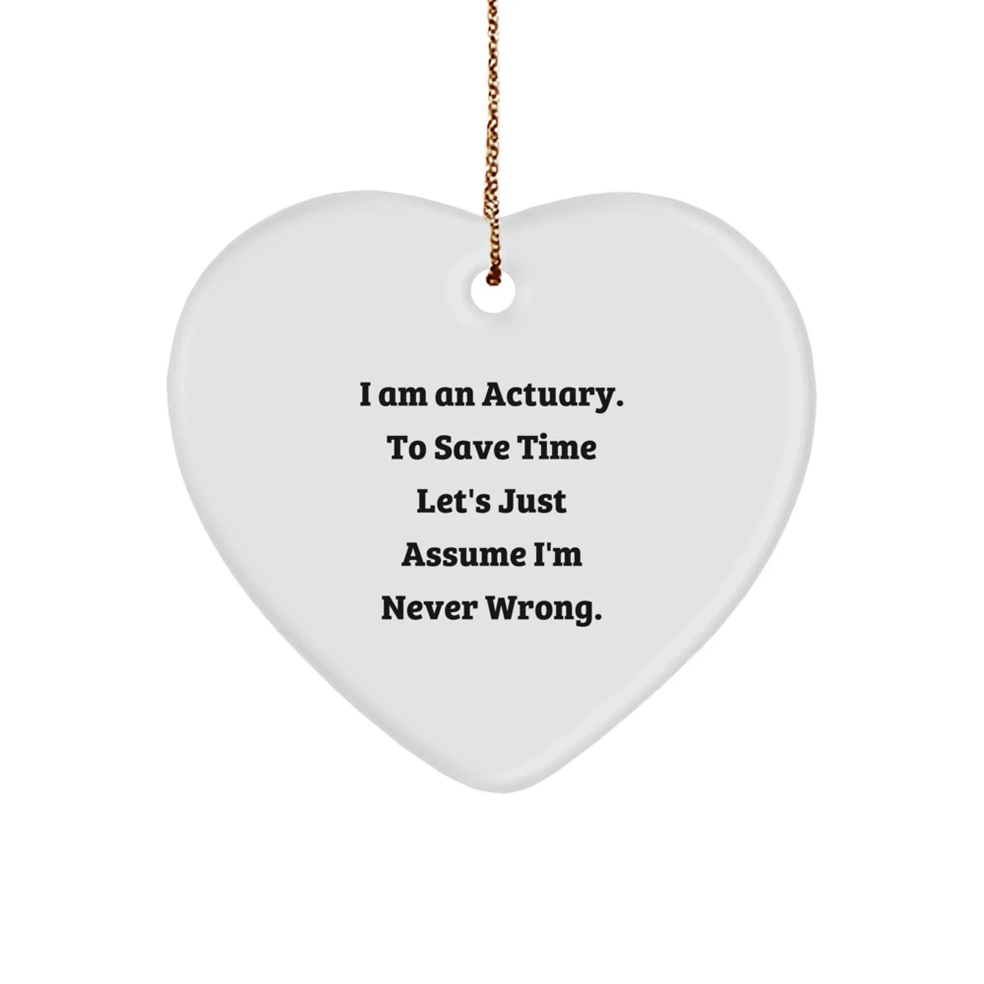 Funny Actuary Gifts, Heart Ornament for Actuary Friends, Christmas Unique Gifts from Family