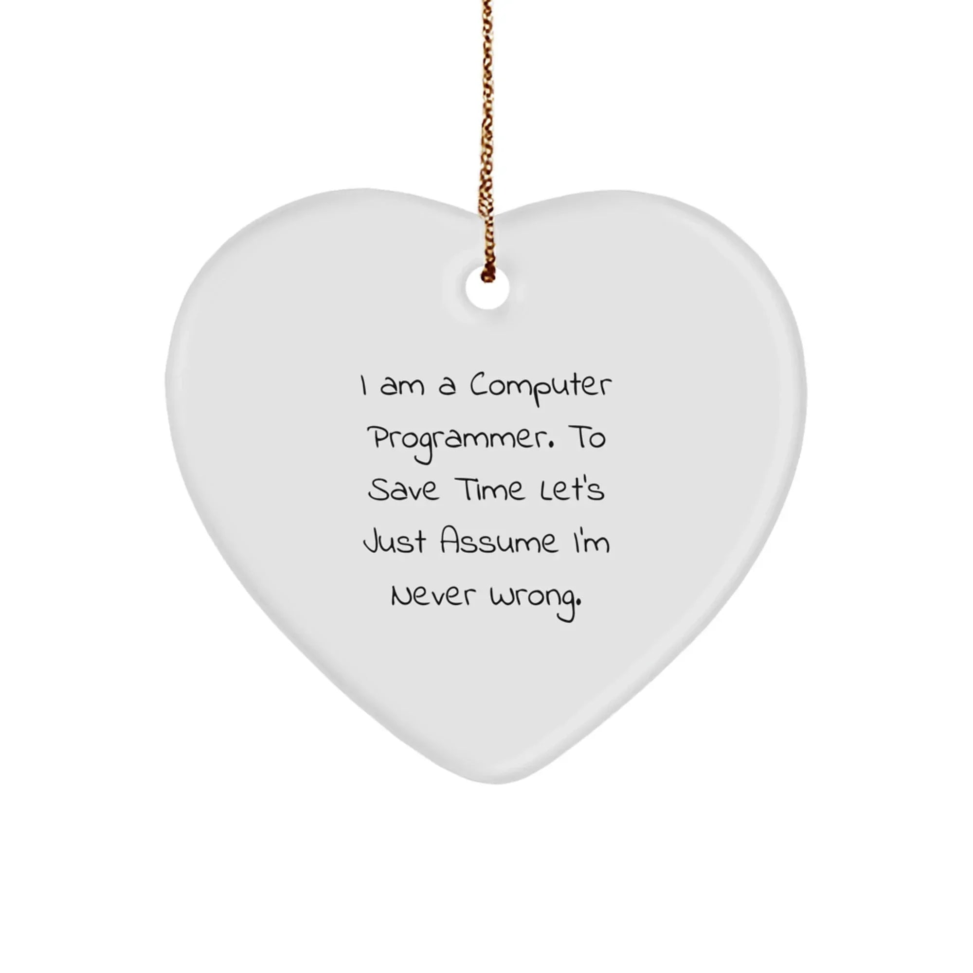 Funny Computer Programmer Heart Ornament Gifts from Friends, Coworkers, Family for Christmas Unique Decorations