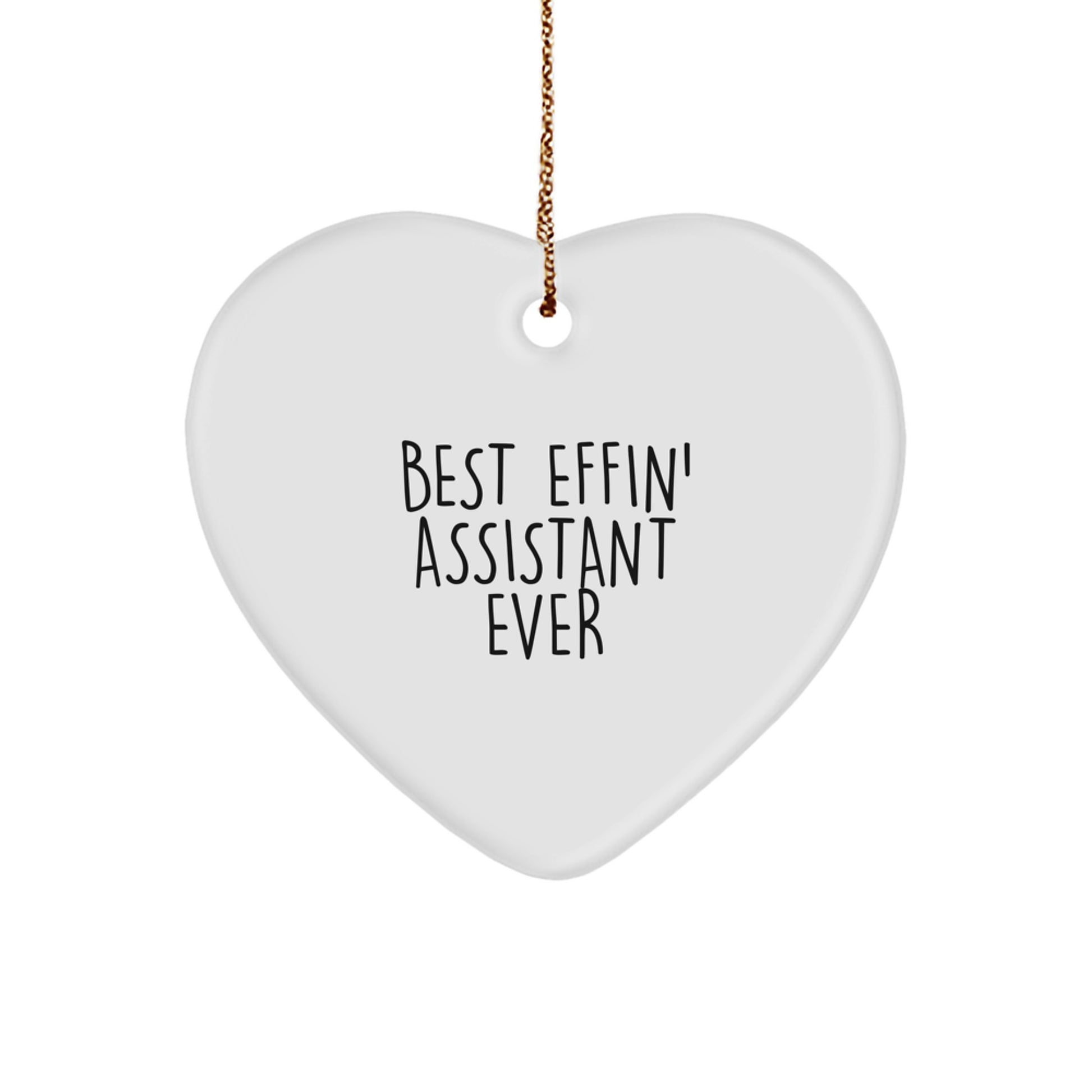 Funny Assistant Gifts from Friends, Heart Ornament Quote 'Best Effin' Assistant Ever' for Him, Christmas Unique Gift Ideas for Office Assistant - Image 1