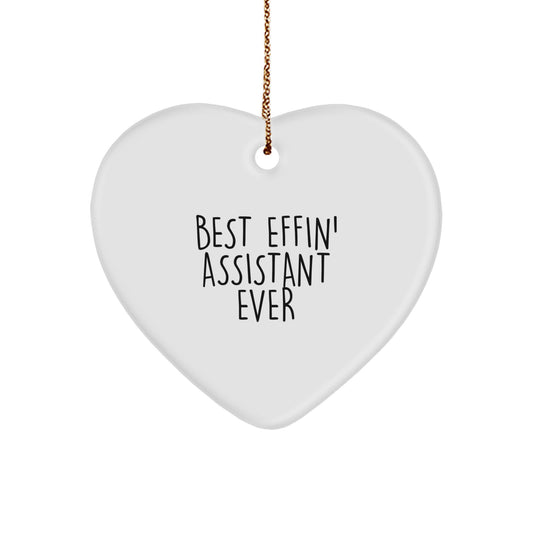 Funny Assistant Gifts from Friends, Heart Ornament Quote 'Best Effin' Assistant Ever' for Him, Christmas Unique Gift Ideas for Office Assistant - Image 1