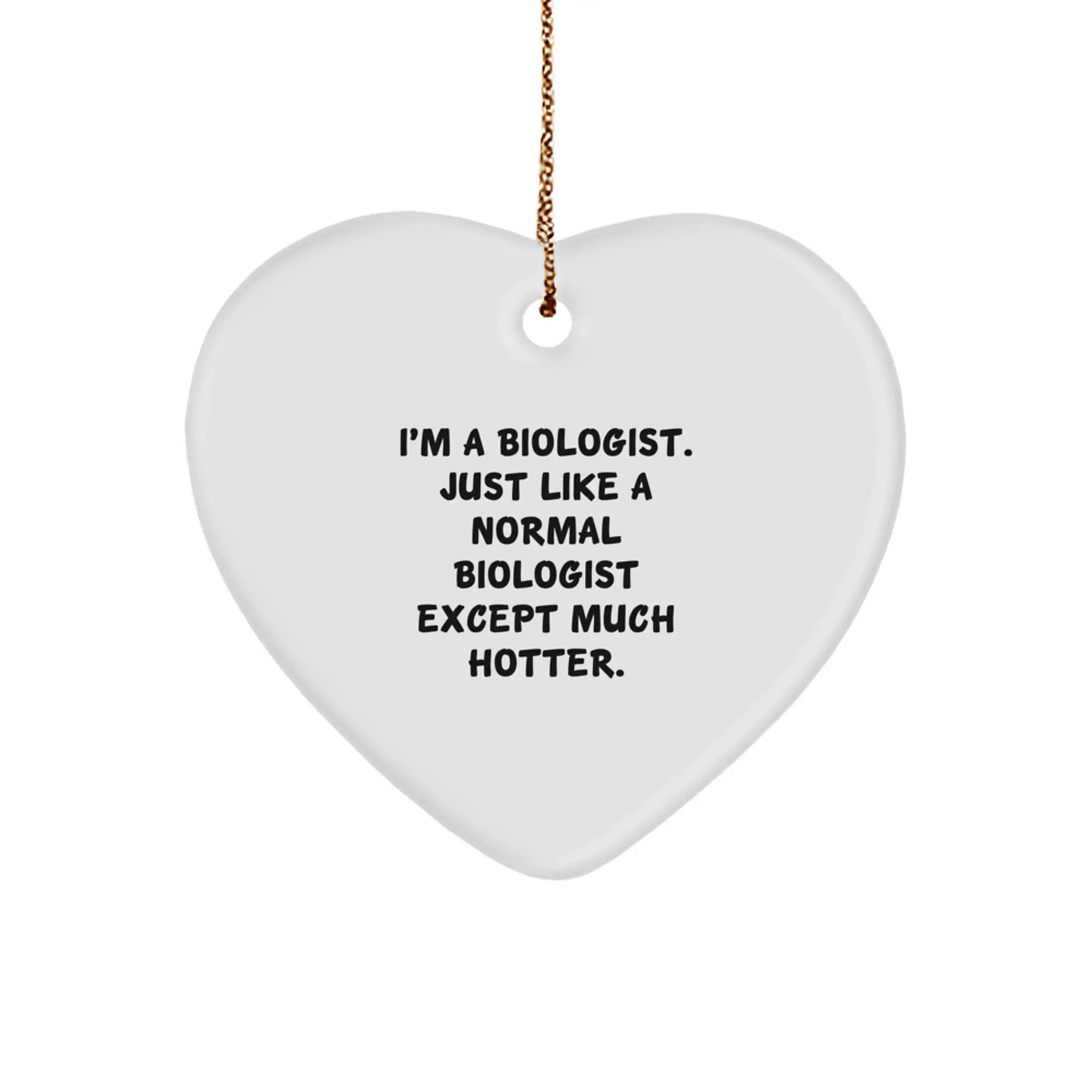 Funny Biologist Gifts for Men - Heart Ornament with 'I'm A Biologist. Just Like A Normal Biologist Except Much Hotter.' Quote - Christmas Unique Gifts from Friends, Coworkers, Family - Image 1