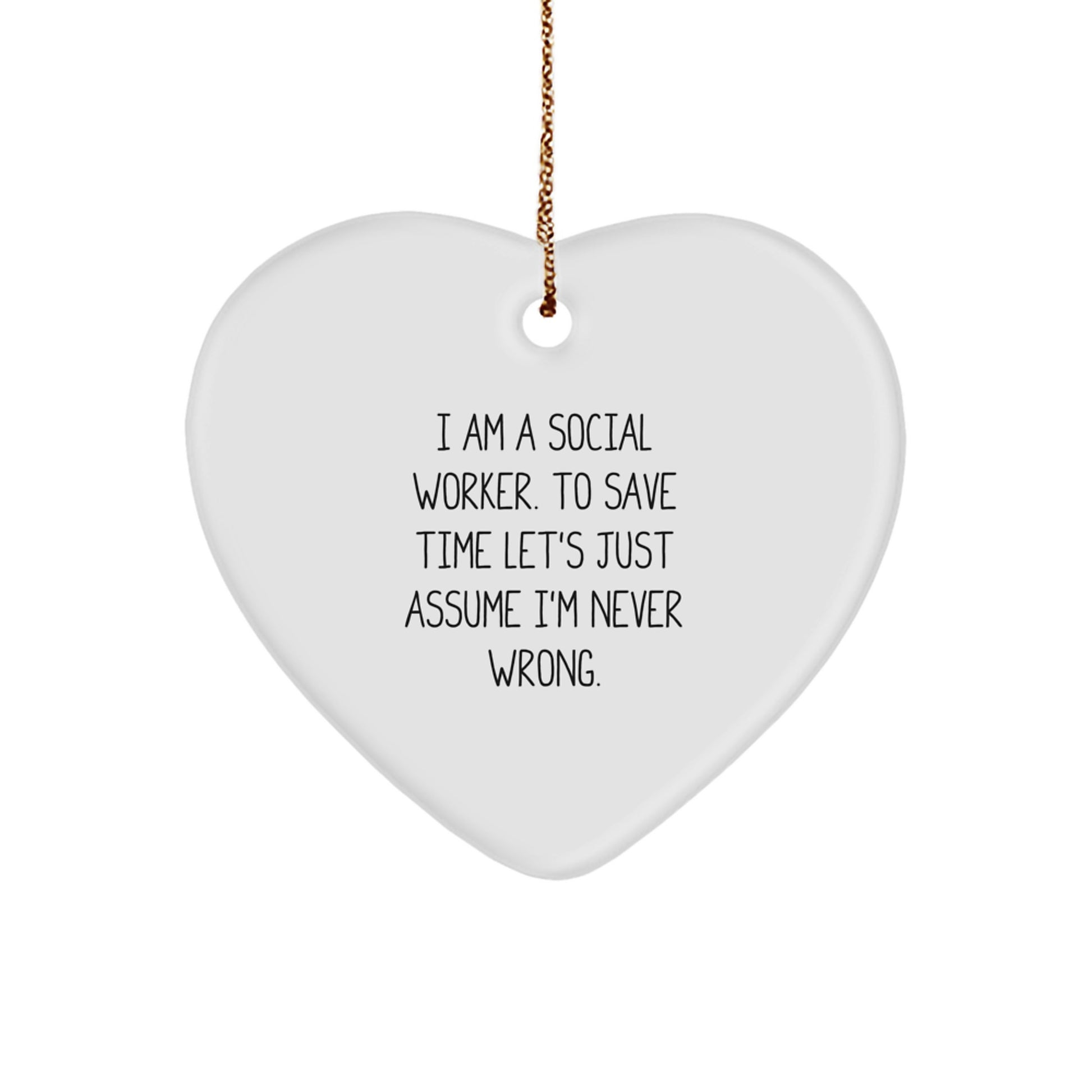 Funny Social Worker Heart Ornament, Gifts from Coworkers to Social Workers, Christmas Unique Gifts for Social Worker Friends - Image 1