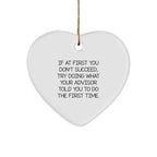 Funny Advisor Gifts from Men for Christmas Unique Gifts - Heart Ornament with Inspirational Quote - Advisor Heart Shaped Ornament for Men Women Friends Coworkers Family