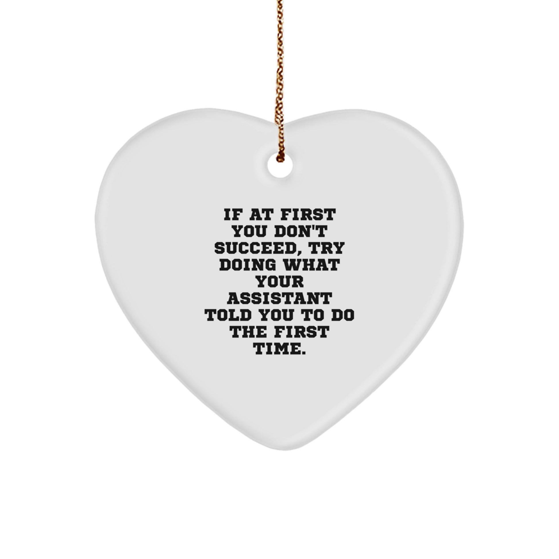 Funny Assistant Gifts from Friends and Family, Christmas Unique Heart Ornament with Inspirational Quote, Gift for Assistant, Assistant Heart - Image 1
