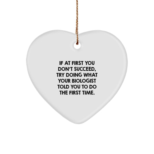 Funny Biologist Gifts from Friends, Christmas Unique Heart Ornament for Men Women Biologists - Image 1