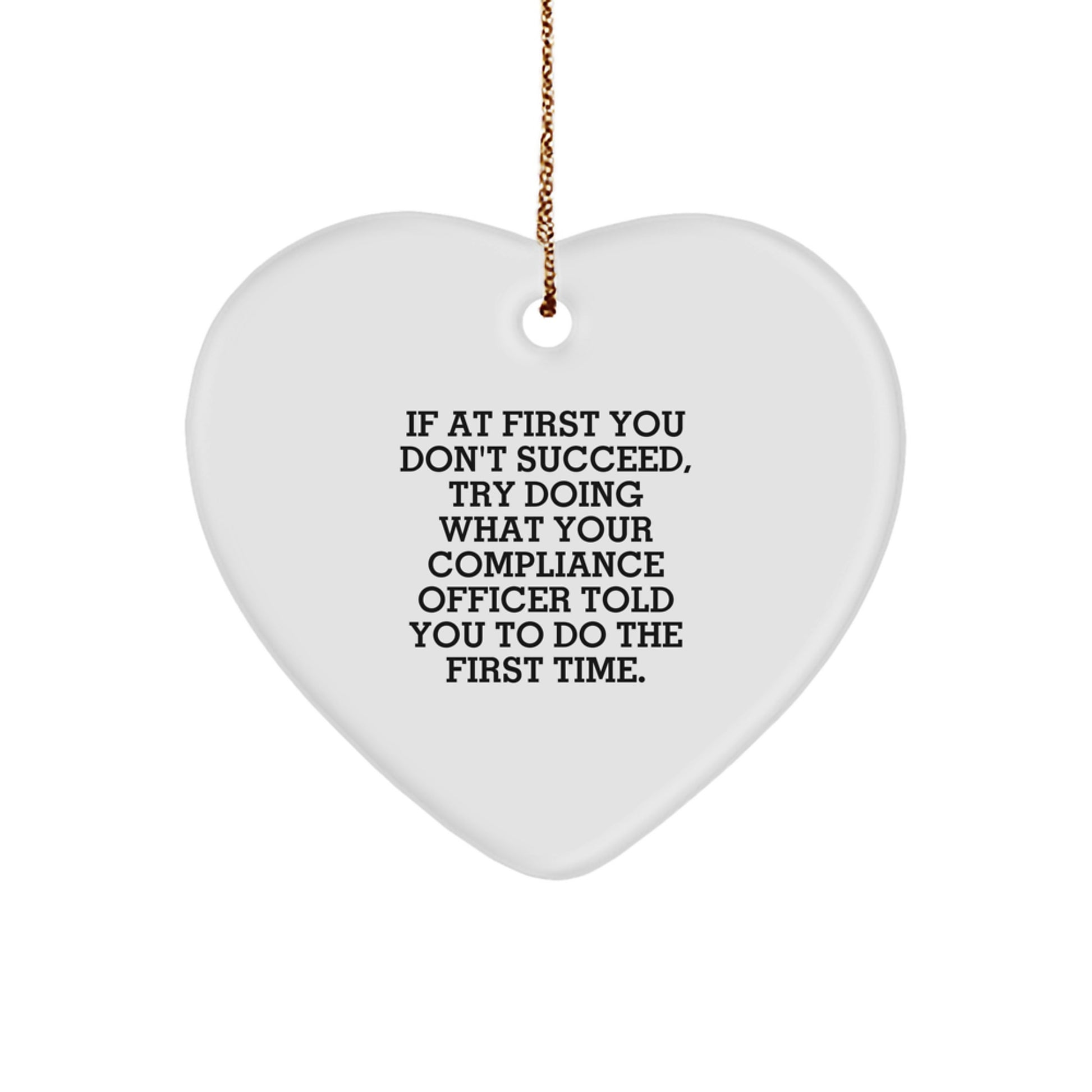 Funny Compliance Officer Gifts, Compliance Officer Heart Ornament, Christmas Unique Gifts from Friends, Family, Coworkers to Compliance Officer, Funny Christmas Unique Gifts - Image 1
