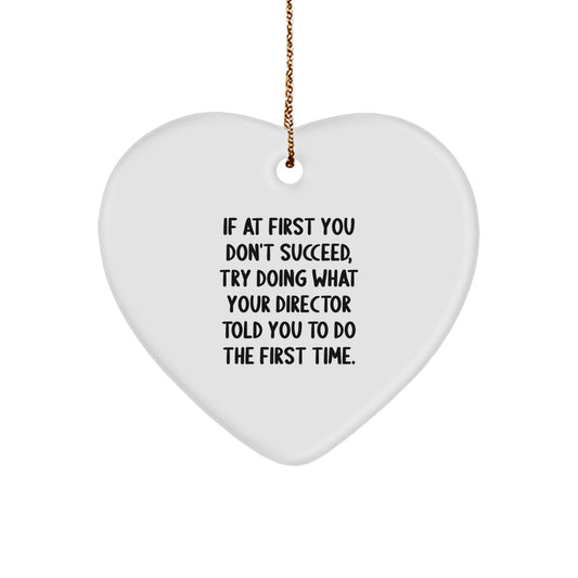 Funny Director Heart Ornament Gifts from Friends for Christmas, Inspirational Quotes for Men Women Coworkers - Image 1