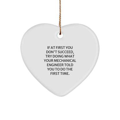 Funny Mechanical Engineer Gifts from Friends - Heart Ornament for Him or Her, Cute Quote, Christmas Unique Gifts for Men, Women, Coworkers, Family - Image 1