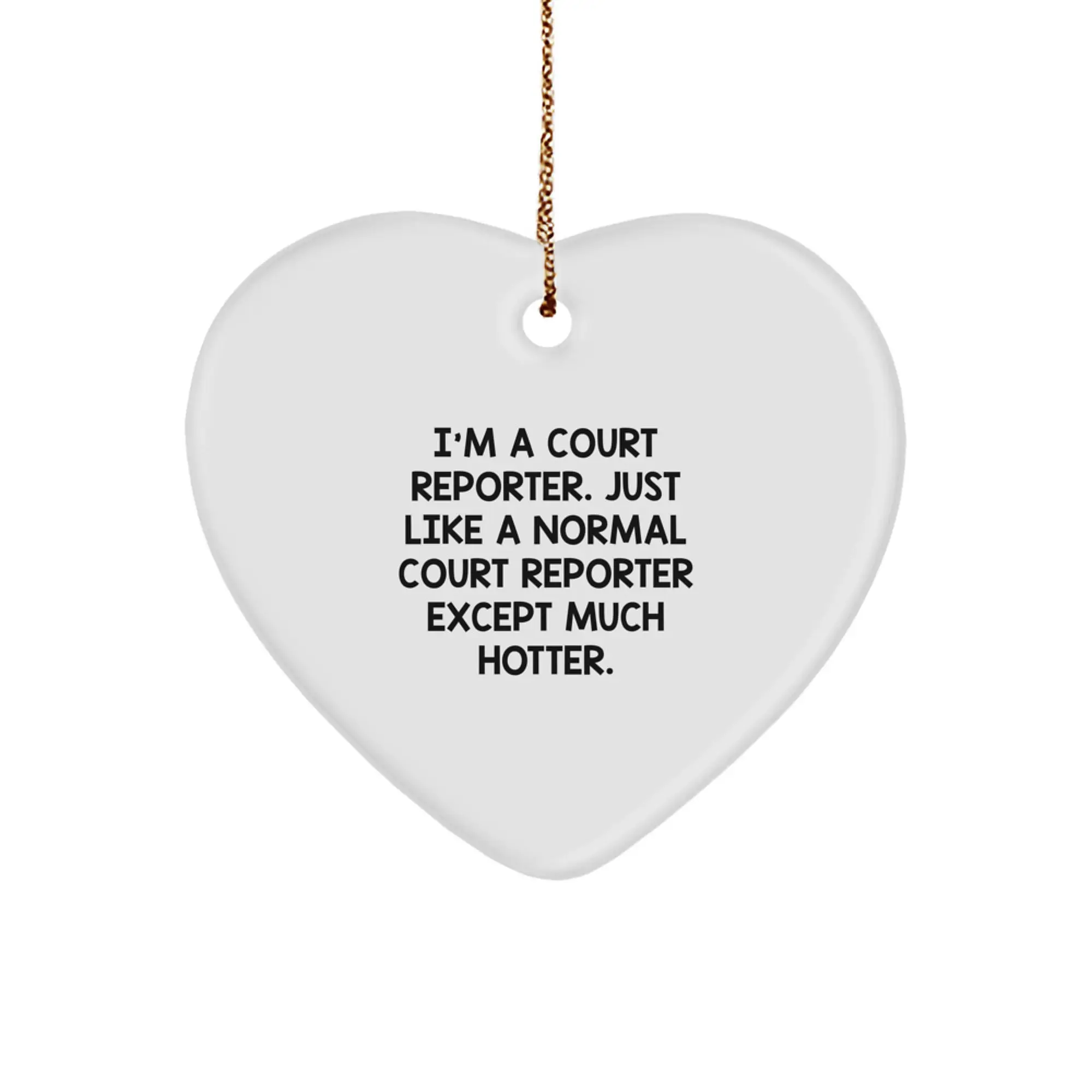 Funny Court Reporter Gifts for Him, Heart Ornament from Friends, Christmas Unique Gifts for Court Reporters - Image 1