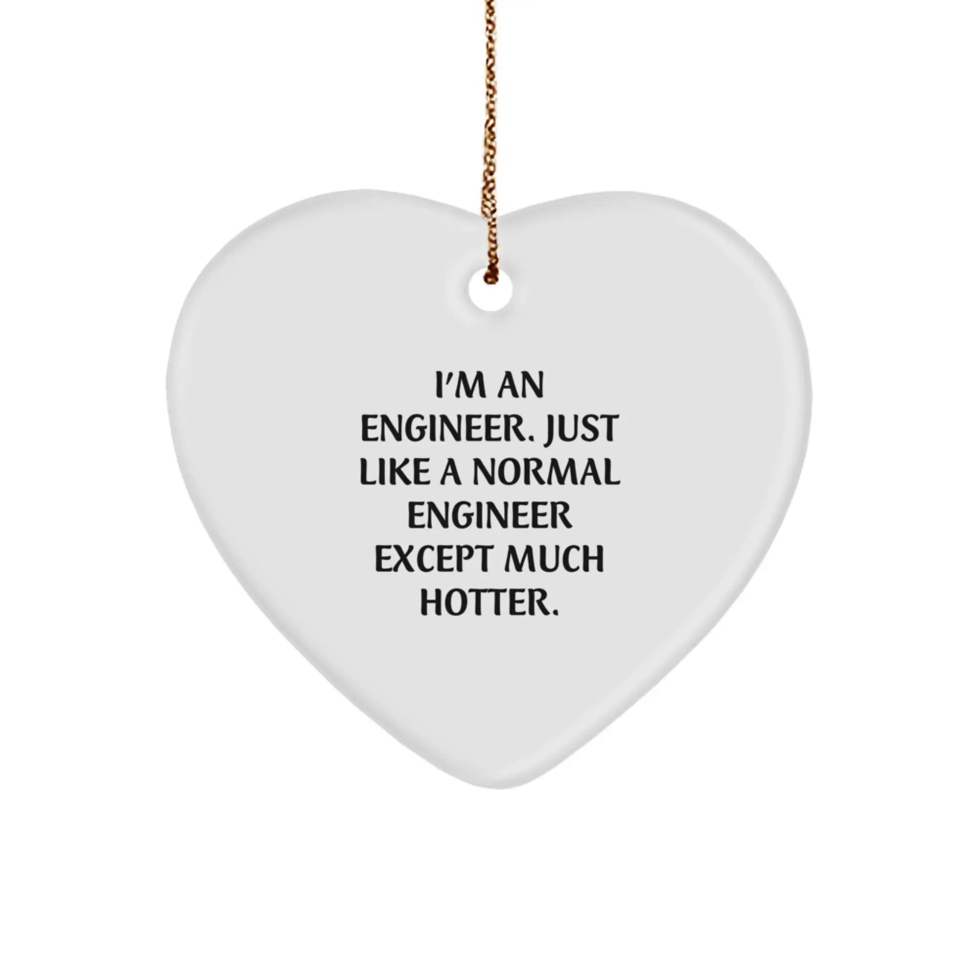 Funny Engineer Heart Ornament for Men Christmas Unique Gifts from Friends, Unique Heart Shaped Decorations for Engineers - Image 1