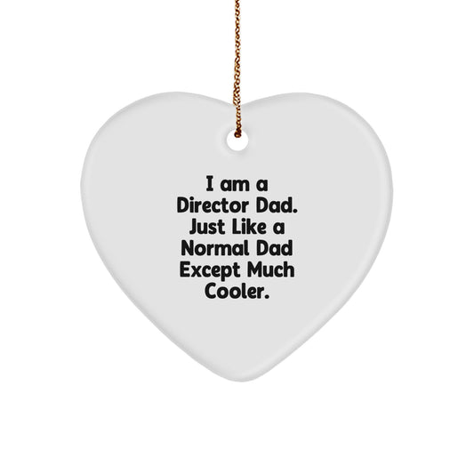 Funny Director Dad Heart Ornament Gifts from Men for Christmas Unique Present - Image 1