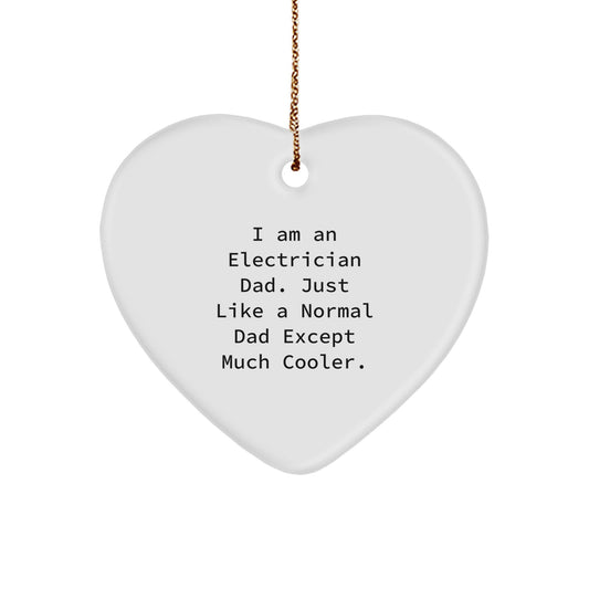 Funny Electrician Heart Ornaments Gifts from Men to Electrician Dad Christmas Unique Gifts - Image 1
