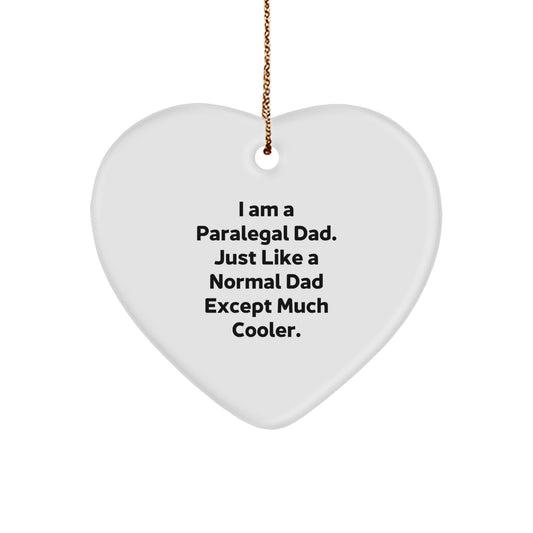 Funny Paralegal Gifts from Dad, Heart Ornament for Paralegal Men, Unique Christmas Unique Gifts for Friends and Family - Image 1