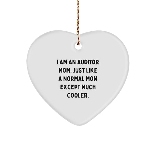 Auditor Mom Heart Ornament Gifts from Family, Christmas Unique Gifts for Auditor Friends and Family - Image 1