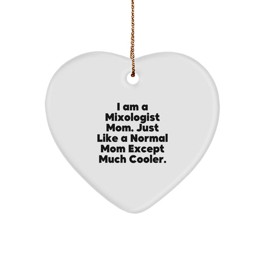 Funny Mixologist Mom Gifts from Women to Friends - Heart Ornament Christmas Unique Gift Ideas for Women - Image 1