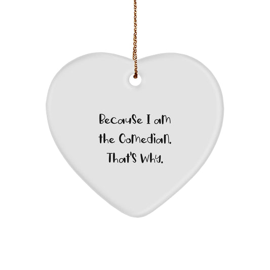Funny Comedian Heart Ornament Gifts from Friends, Comedian Lover Christmas Unique Gifts, Heart Shaped Ornament - Image 1
