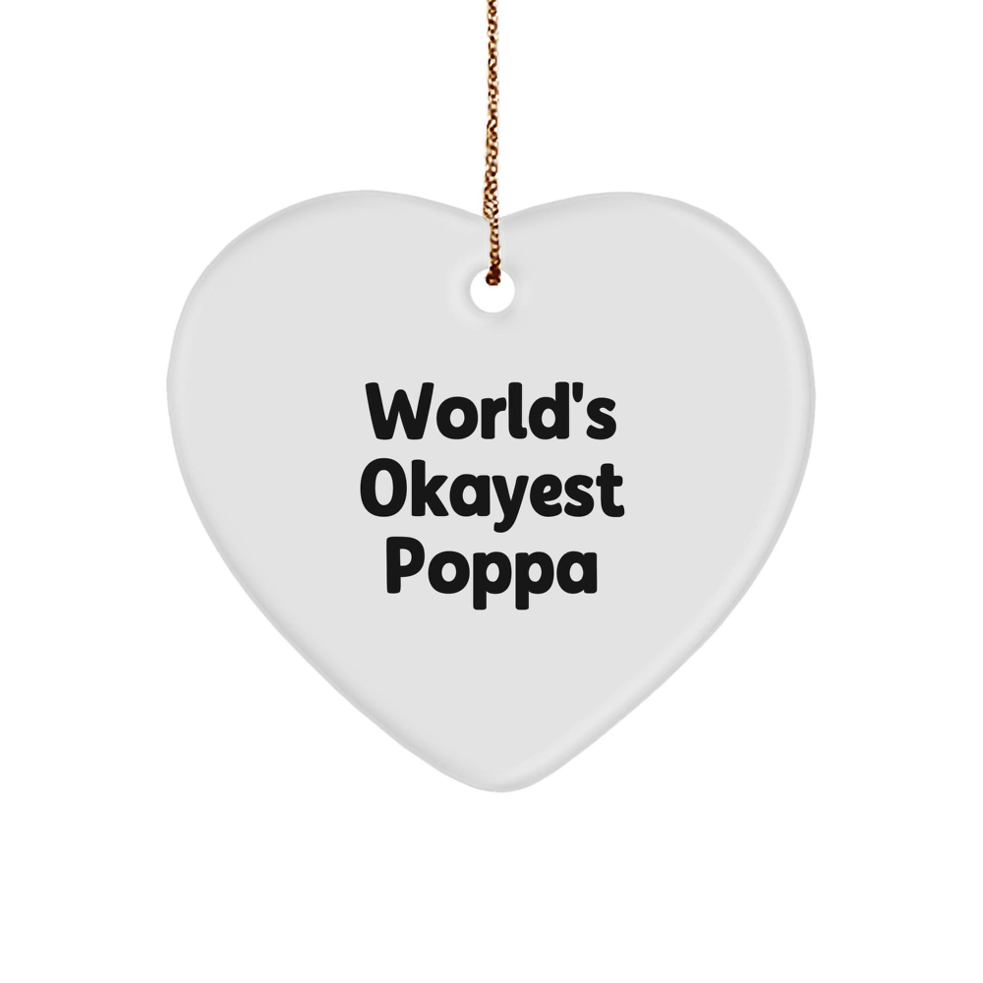 Funny Poppa Heart Ornament, Gifts for Him from Family, Unique Christmas Unique Gifts for Men - Image 1