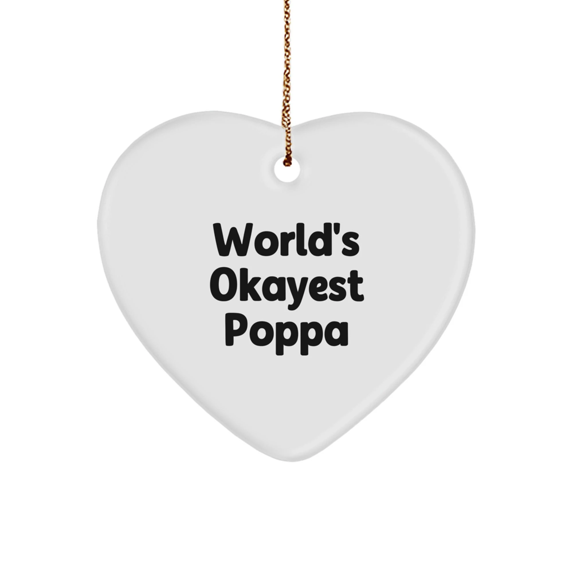 Funny Poppa Heart Ornament, Gifts for Him from Family, Unique Christmas Unique Gifts for Men