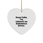 Funny Ambulance Driver Gifts, Heart Ornament for Ambulance Driver, Christmas Unique Gifts from Friends to Ambulance Driver