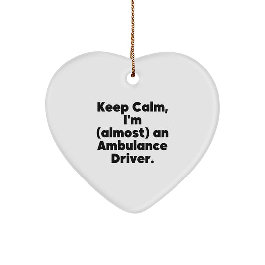 Funny Ambulance Driver Gifts, Heart Ornament for Ambulance Driver, Christmas Unique Gifts from Friends to Ambulance Driver - Image 1