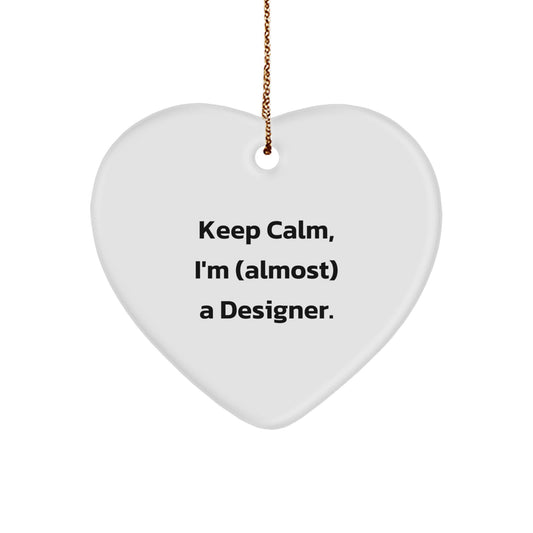 Funny Designer Heart Ornament Gifts from Friends for Christmas Unique Designer - Image 1