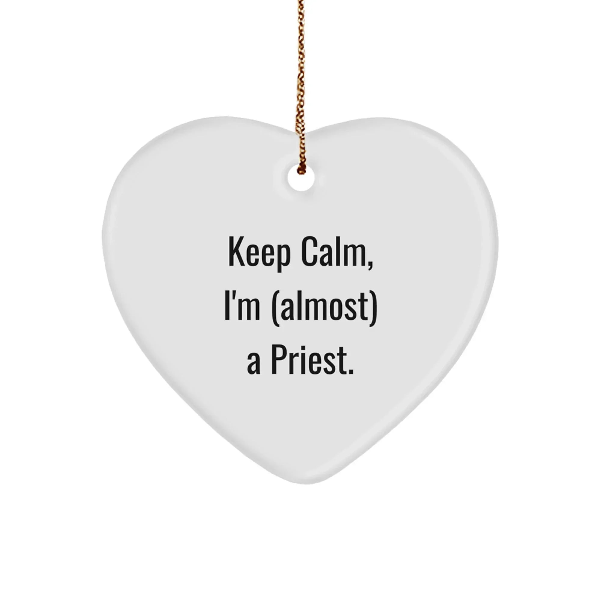 Funny Priest Gifts for Christmas, Heart Ornament Keepsake, Gifts from Friends, Family, Coworkers to Priest, Priest Heart Ornament